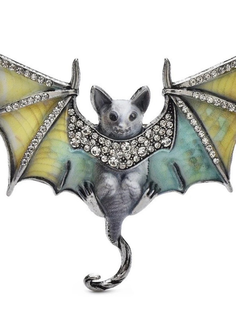 Enamel Bat Brooch, Rhinestone Animal Lapel Pin, Unisex Shirt Clips, Collar Jewel